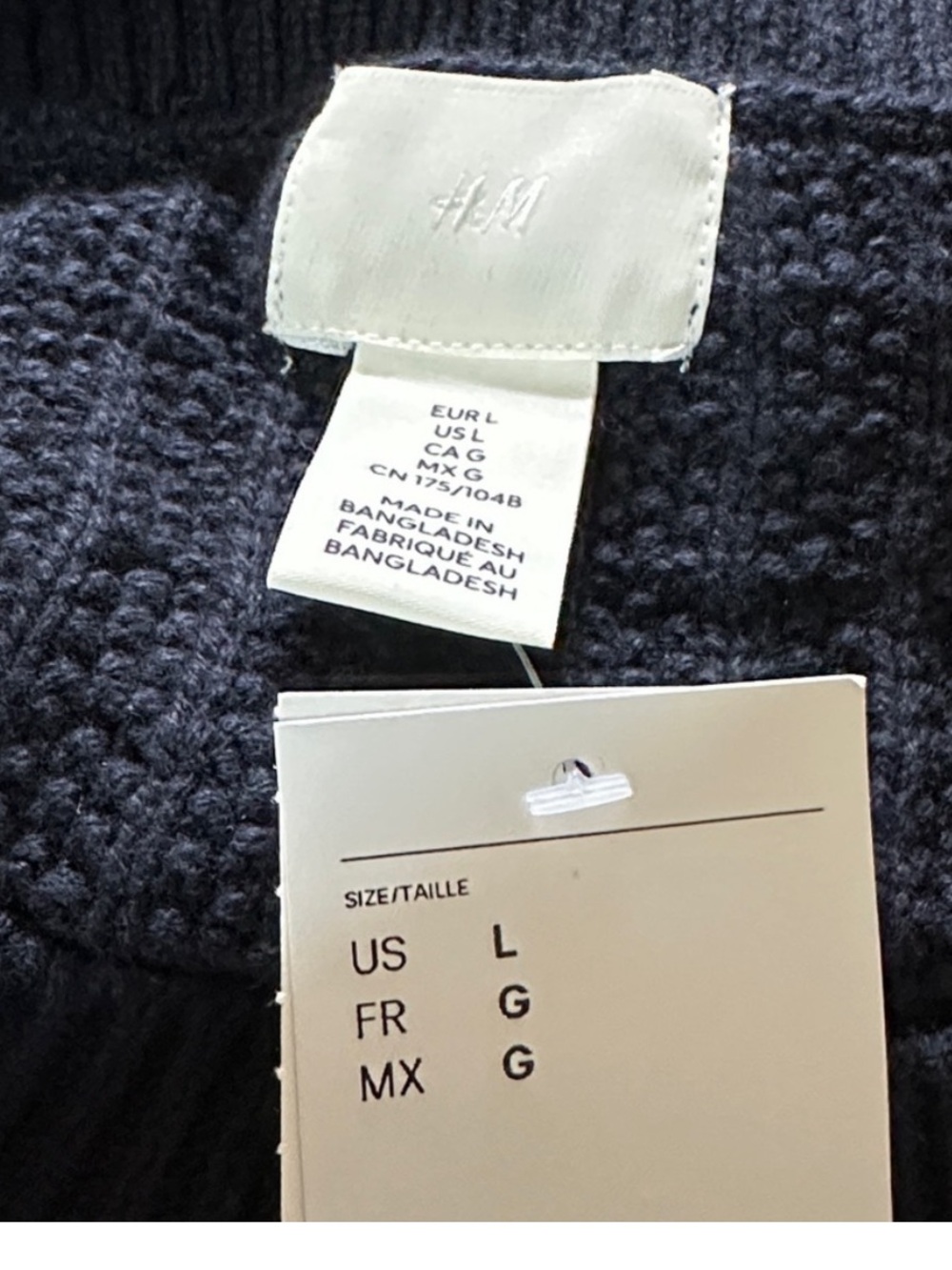 H&M NEW Women's Large Pointelle-Knit Sweater in black. - Picture 7 of 9